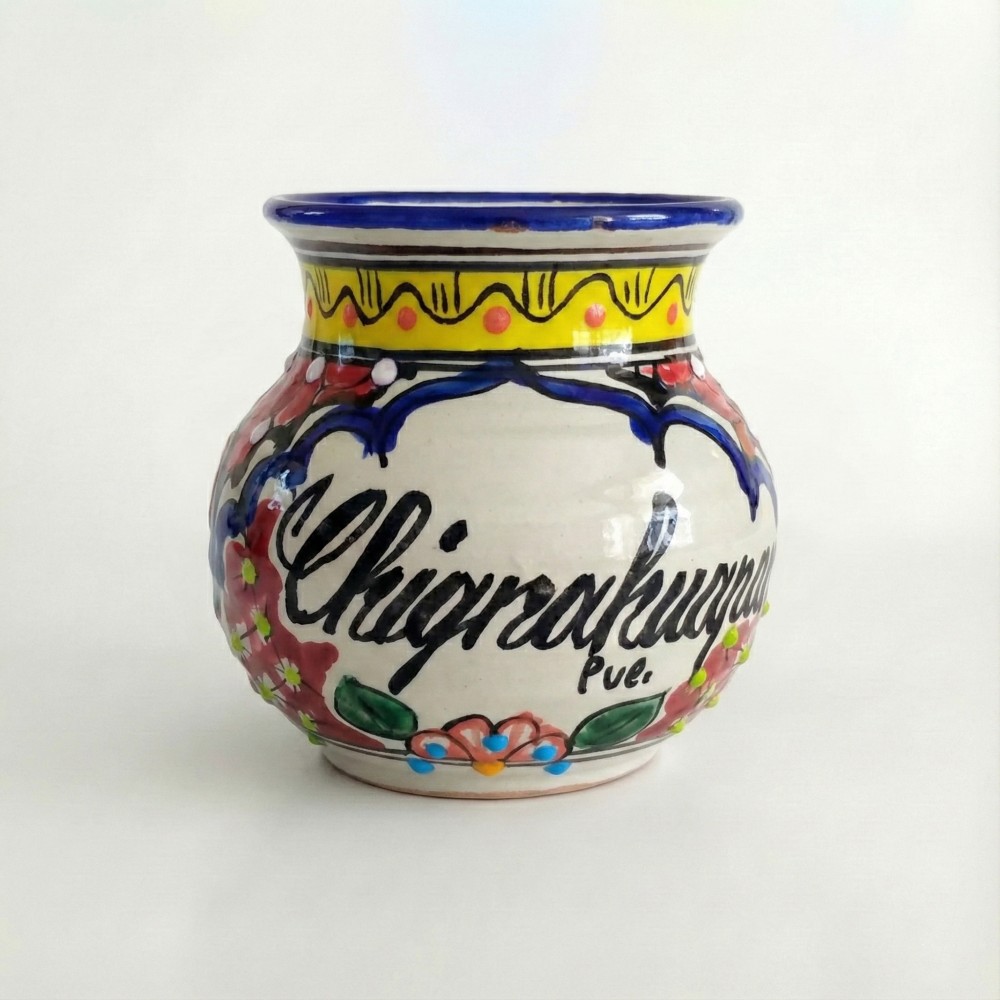 El Taller de Talavera, Talavera artesanal, jarro de cerámica, taza mexicana, taza tradicional, taza azul floreada, taza Talavera, artesanía de Puebla, decoración mexicana, regalo mexicano, café de olla, taza personalizada
