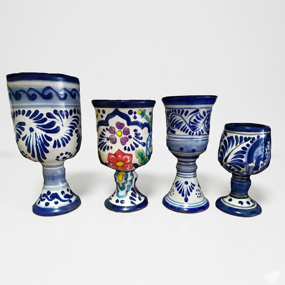 El Taller de Talavera, copa talavera, copa talavera poblana, copa artesanal mexicana, copa ceramica mexicana, copa talavera 14 cm, copa artesanal puebla, talavera poblana original, copa para vino artesanal, copa mezcal talavera, copa decorativa mexicana, vajilla talavera poblana, copa de ceramica hecha a mano, comprar talavera mexico, ceramica tradicional mexicana, copa artesanal decorativa
