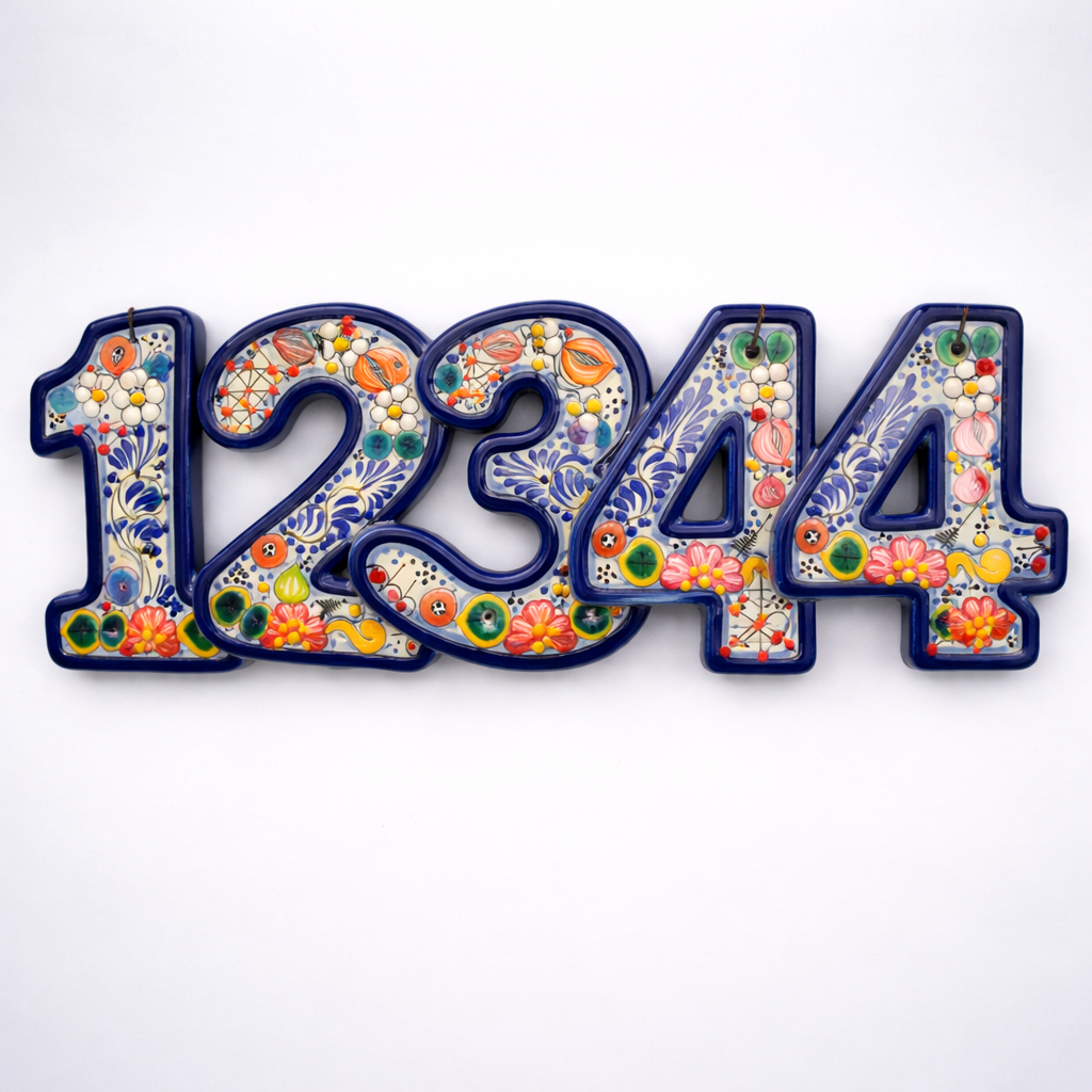El Taller de Talavera, numero domiciliar talavera, numero de casa talavera, numero talavera poblana, numero ceramica mexicana, numero artesanal mexicano, numero decorativo talavera, numero domiciliar de talavera poblana, numero de casa en talavera artesanal, numero ceramica mexicana para fachada, numero decorativo talavera para casa, numero talavera poblana original